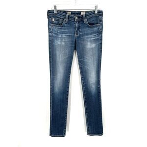 AG ADRIANO GOLDSCHMIED Aubrey Mid Rise Skinny Straight Leg Denim Blue Jeans 27